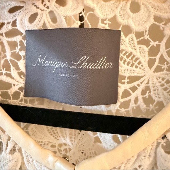 Monique Lhuillier Guipure Lace Long Sleeve Jacket Cardigan Bridal Topper Ivory - Picture 4 of 4
